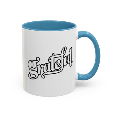 Faith Culture - Grateful - Christian Thanksgiving Accent Coffee Mug, 11oz and 15oz 11oz Light Blue
