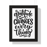 Faith Culture - Gratitude Changes Everything - Christian Thanksgiving Wall Art 12″ x 16″ Black