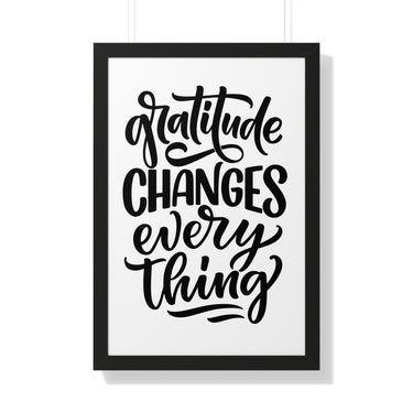 Faith Culture - Gratitude Changes Everything - Christian Thanksgiving Wall Art 20" x 30" Black