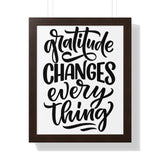 Faith Culture - Gratitude Changes Everything - Christian Thanksgiving Wall Art 16″ x 20″ Walnut