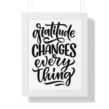 Faith Culture - Gratitude Changes Everything - Christian Thanksgiving Wall Art 12″ x 16″ White