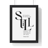 Faith Culture - "He Leads Me Beside Quiet Waters" - Psalm 23:2 Christian Vertical Framed Wall Art 8" x 11" Black