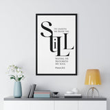 Faith Culture - "He Leads Me Beside Quiet Waters" - Psalm 23:2 Christian Vertical Framed Wall Art