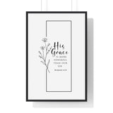 Faith Culture - His Grace - Romans 6:14 - Christian Wall Art 24″ x 36″ Black
