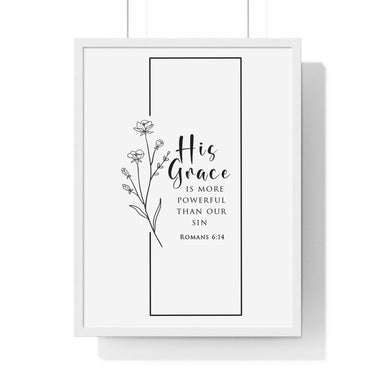 Faith Culture - His Grace - Romans 6:14 - Christian Wall Art 18″ x 24″ White