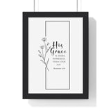 Faith Culture - His Grace - Romans 6:14 - Christian Wall Art 8" x 11" Black