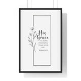 Faith Culture - His Grace - Romans 6:14 - Christian Wall Art 20" x 30" Black
