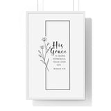 Faith Culture - His Grace - Romans 6:14 - Christian Wall Art 20" x 30" White