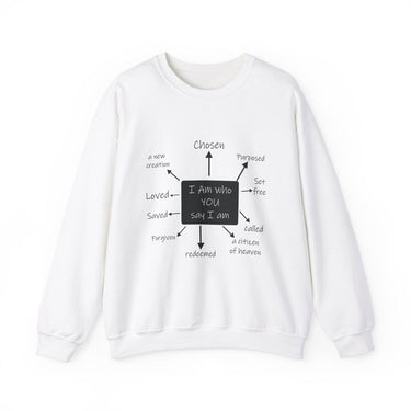 Faith Culture - IAM Affirmations -Christian Unisex Heavy Blend™ Crewneck Sweatshirt White