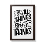 Faith Culture - In All Things Give Thanks - Christian Thanksgiving Wall Art 20" x 30" Walnut