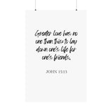Faith Culture - John 15:13 - Greater Love Decor Christian Wall Art 36" x 54" Matte