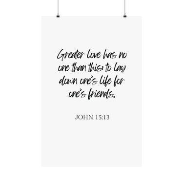 Faith Culture - John 15:13 - Greater Love Decor Christian Wall Art 24″ x 36″ Matte