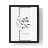 Faith Culture - Limitless Faith - Matthew 19:26 - Christian Wall Art 11″ x 14″ Black