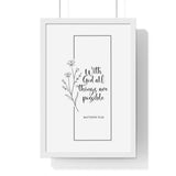 Faith Culture - Limitless Faith - Matthew 19:26 - Christian Wall Art 12″ x 18″ White