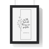 Faith Culture - Limitless Faith - Matthew 19:26 - Christian Wall Art 8" x 11" Black