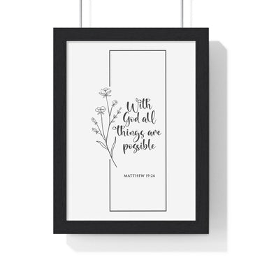 Faith Culture - Limitless Faith - Matthew 19:26 - Christian Wall Art 8" x 11" Black