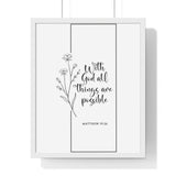 Faith Culture - Limitless Faith - Matthew 19:26 - Christian Wall Art 16" x 20" White