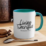 Faith Culture - Living Sacrifice - Romans 12:1 Christian Accent Coffee Mug 11oz Green