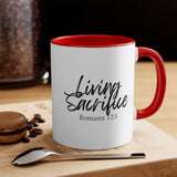 Faith Culture - Living Sacrifice - Romans 12:1 Christian Accent Coffee Mug 11oz Red