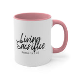 Faith Culture - Living Sacrifice - Romans 12:1 Christian Accent Coffee Mug