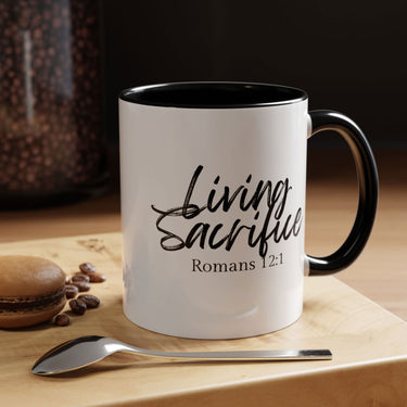 Faith Culture - Living Sacrifice - Romans 12:1 Christian Coffee Mug 11oz Black