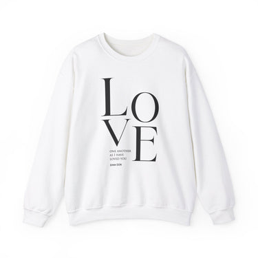Faith Culture - Love One Another - John 13:34 - Christian Unisex Heavy Blend Crewneck Sweatshirt