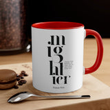 Faith Culture - Mightier Than the Waves of the Sea is His Love for You, Psalm 93:4 Accent Coffee Mug, 11oz Red 11oz
