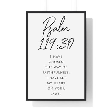 Faith Culture - Path of Truth - Psalm 119:30 - Christian Wall Art 24″ x 36″ Black