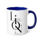 Faith Culture - Proverbs 30:30 - Christian Accent Coffee Mug (11oz) Blue 11oz
