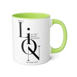 Faith Culture - Proverbs 30:30 - Christian Accent Coffee Mug (11oz) Light Green 11oz