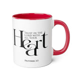 Faith Culture - Proverbs 3:5 - Christian Accent Coffee Mug (11oz) Red 11oz
