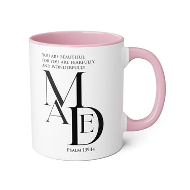Faith Culture - Psalm 139:14 - Christian Accent Coffee Mug (11oz) Pink 11oz