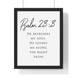 Faith Culture - Restored Soul - Psalm 23:3 - Christian Wall Art 11″ x 14″ Black