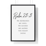 Faith Culture - Restored Soul - Psalm 23:3 - Christian Wall Art 20" x 30" Black