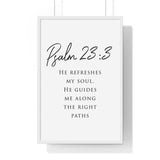 Faith Culture - Restored Soul - Psalm 23:3 - Christian Wall Art 20" x 30" White