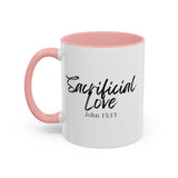 Faith Culture - Sacrificial Love - John 15:13 Christian Coffee Mug 11oz Pink