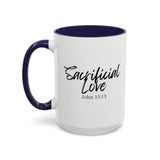 Faith Culture - Sacrificial Love - John 15:13 Christian Coffee Mug 15oz Navy