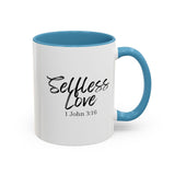 Faith Culture - Selfless Love - 1 John 3:16 Christian Coffee Mug 11oz Light Blue