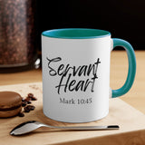 Faith Culture - Servant Heart - Mark 10:45 Christian Accent Coffee Mug 11oz Green