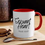 Faith Culture - Servant Heart - Mark 10:45 Christian Accent Coffee Mug 11oz Red