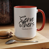 Faith Culture - Serve Others - Matthew 23:11 Christian Coffee Mug 15oz Red
