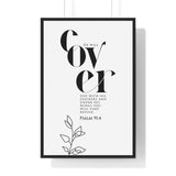 Faith Culture - Sheltered Under His Wings - Psalm 91:4 - Christian Wall Art 24″ x 36″ Black