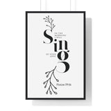 Faith Culture - Strength in Adversity - Psalm 59:16 - Christian Wall Art 24″ x 36″ Black