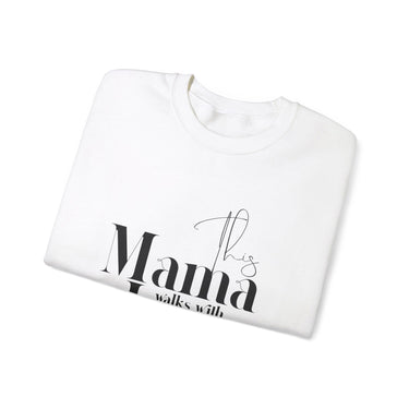 Faith Culture - This Mama Walks with Jesus - Christian Unisex Heavy Blendâ„¢ Crewneck Sweatshirt