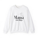 Faith Culture - This Mama Worships - Christian Unisex Heavy Blendâ„¢ Crewneck Sweatshirt White