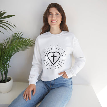 Faith Culture - Undying Love of Jesus Christ - Christian Unisex Heavy Blendâ„¢ Crewneck Sweatshirt White