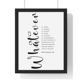 Virtuous Reflections - Philippians 4:8 - Christian Wall Art 11″ x 14″ Black