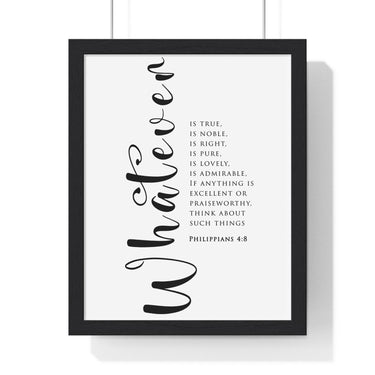 Virtuous Reflections - Philippians 4:8 - Christian Wall Art 11″ x 14″ Black
