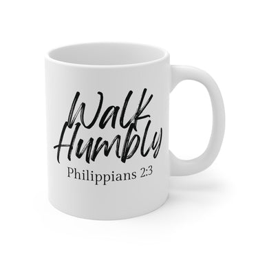 Faith Culture - Walk Humbly - Philippians 2:3 Christian Coffee Mug