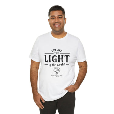 Faith Culture - You are like light for the whole world - Matthew 5:14 Christian Unisex Jersey Short Sleeve Tee White